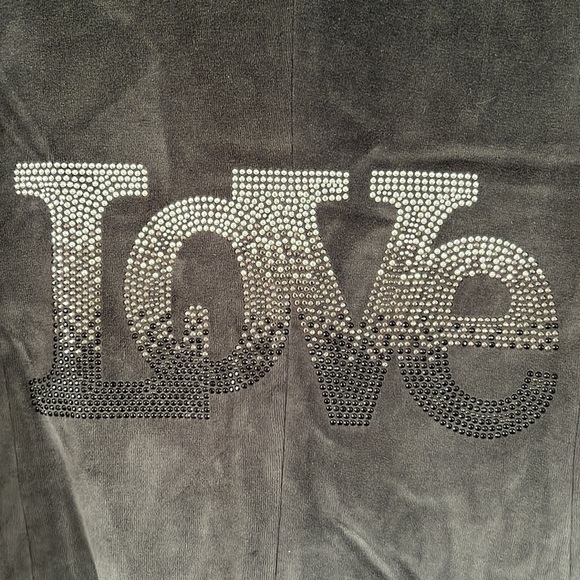 Hip chik couture Gray velvet jacket size 12 brand new LOVE in crystals - Picture 5 of 8